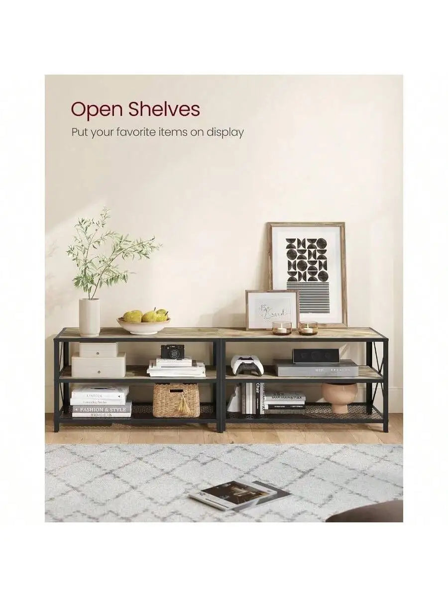 TV Console for TVs Up To 75 Inches with Storage Shelves