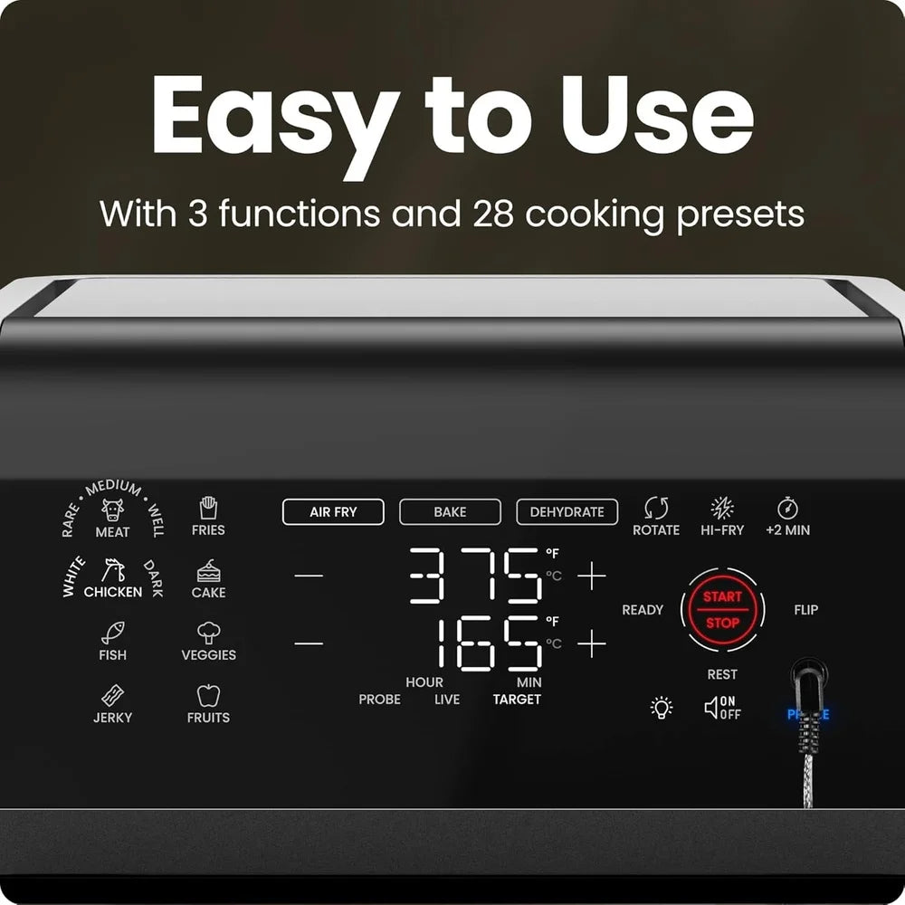 12 Quart 5-in-1 Air Fryer with Smart Thermometer