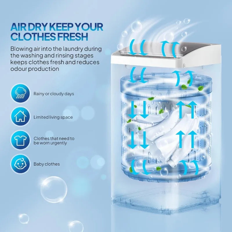 17.8LBS Fully Automatic Washing Machine and Dryer Set