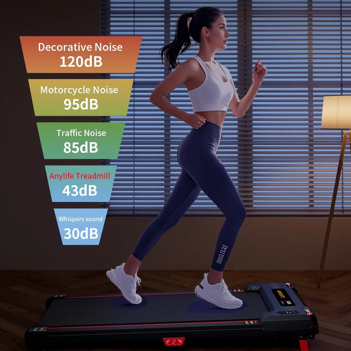 Under Desk Treadmill, Incline Walking Pad Treadmill 330lbs Capacity