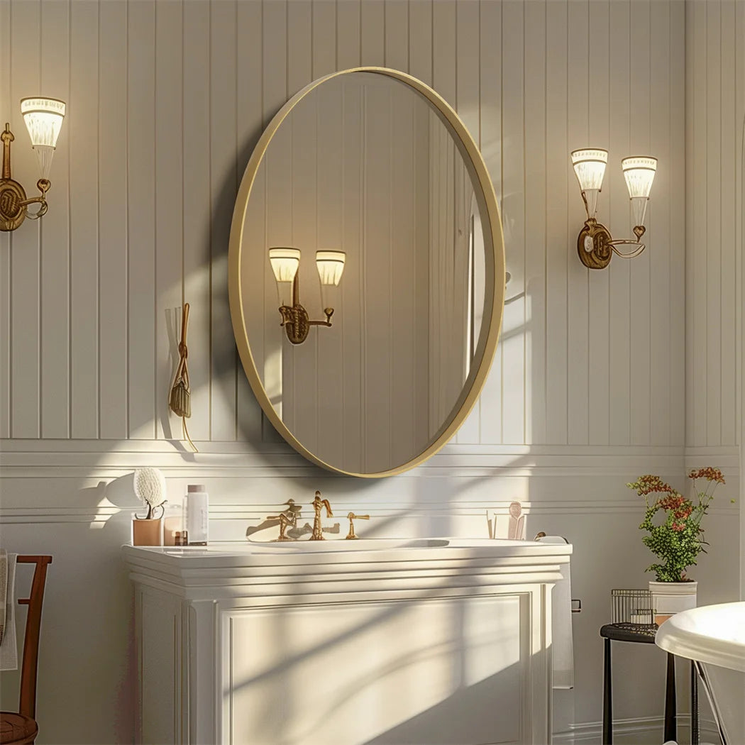Brushed Gold Mirror with Metal Frame