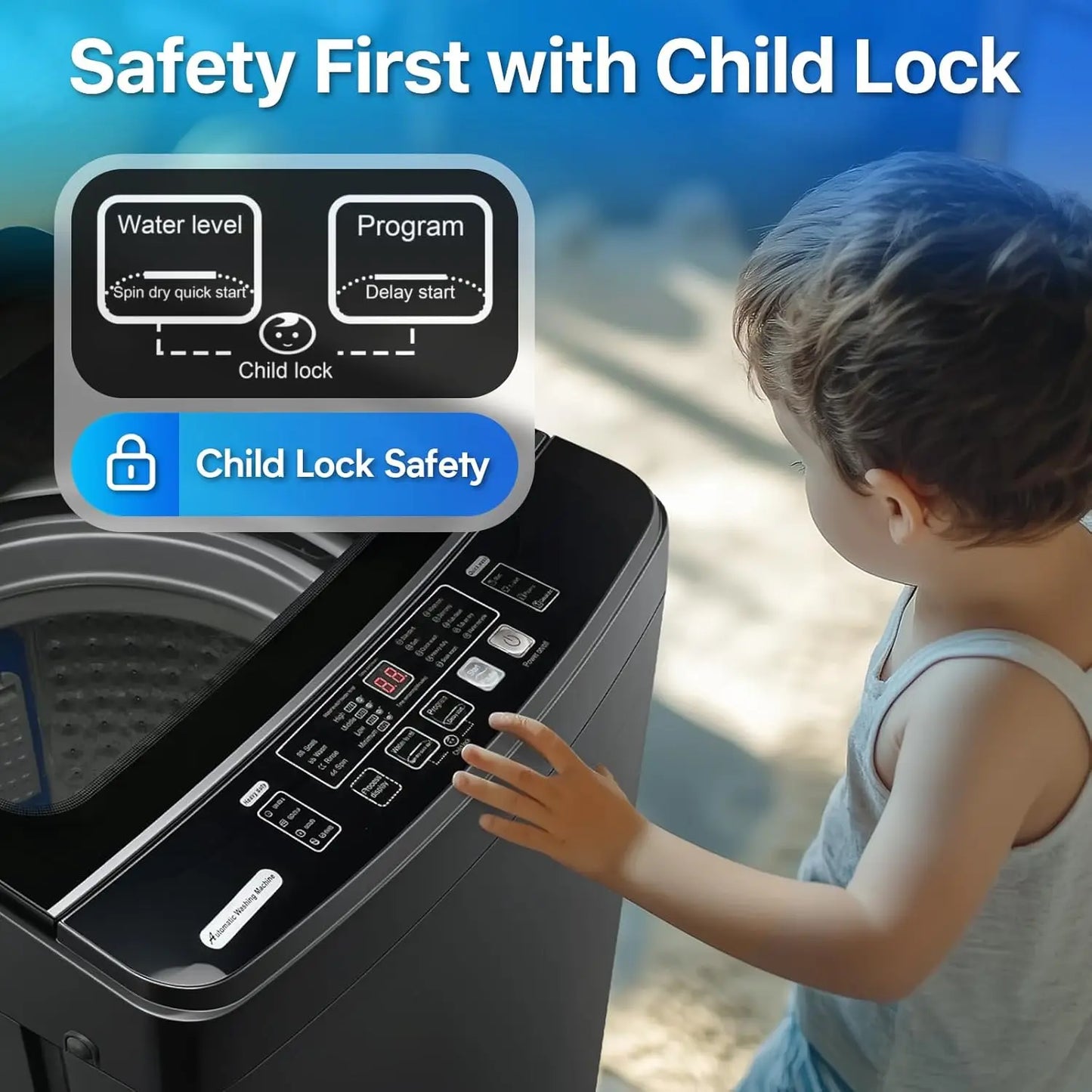 27 LBS Fully Automatic Clothes Washer and Spinner Combo