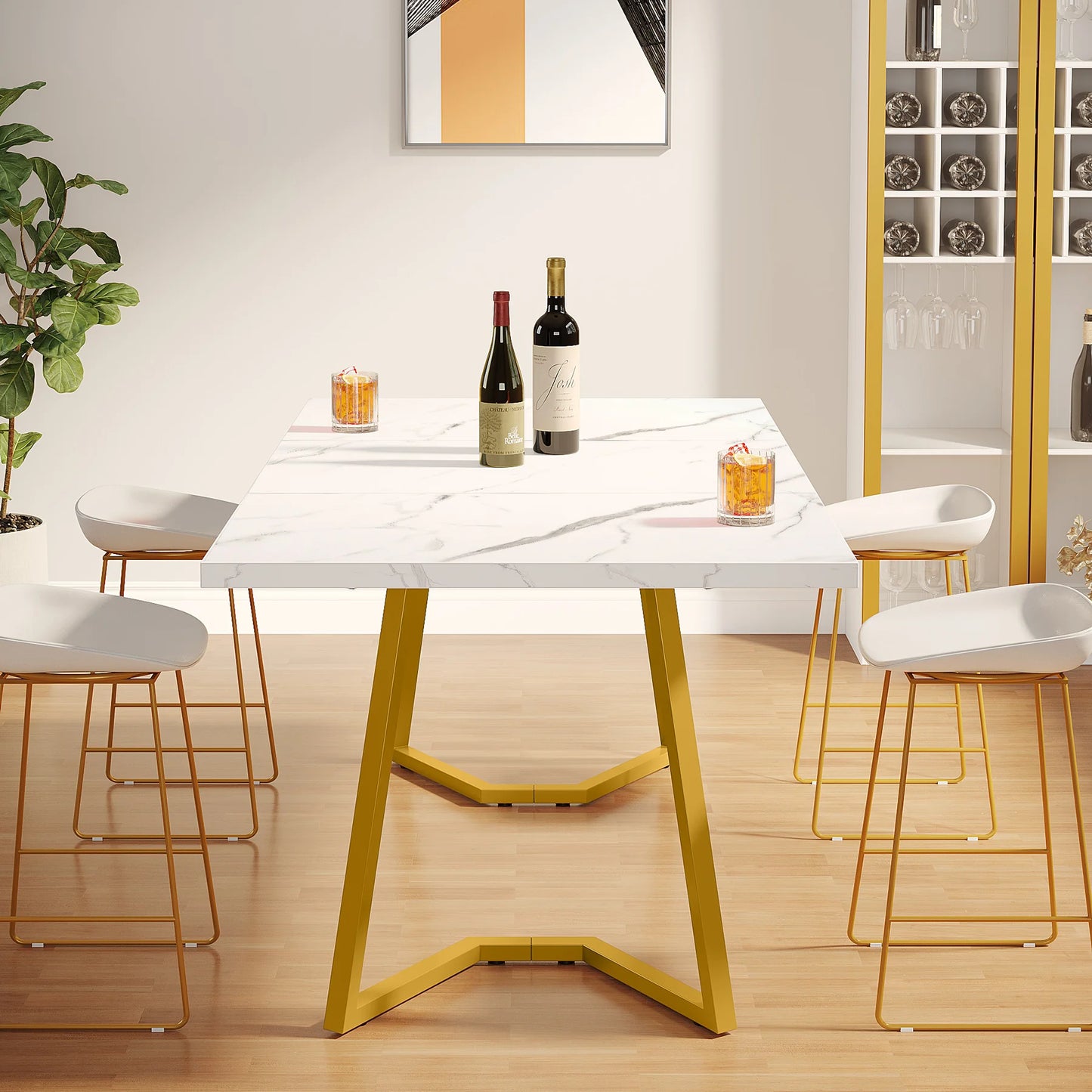 63-Inch Rectangular Dining Table for 4 to 6 people