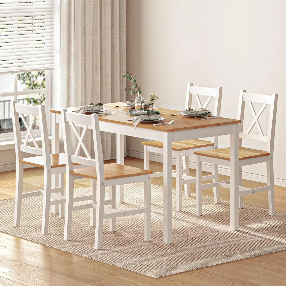 Dining Table Set with 4 Chairs