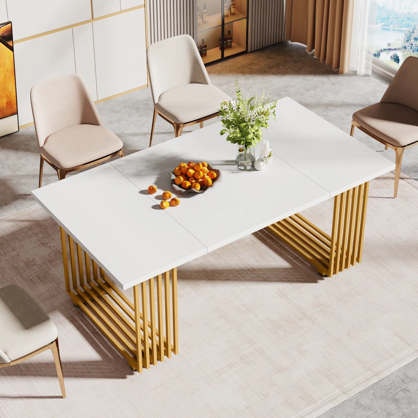 63-Inch Rectangular Dining Table for 4 to 6 people