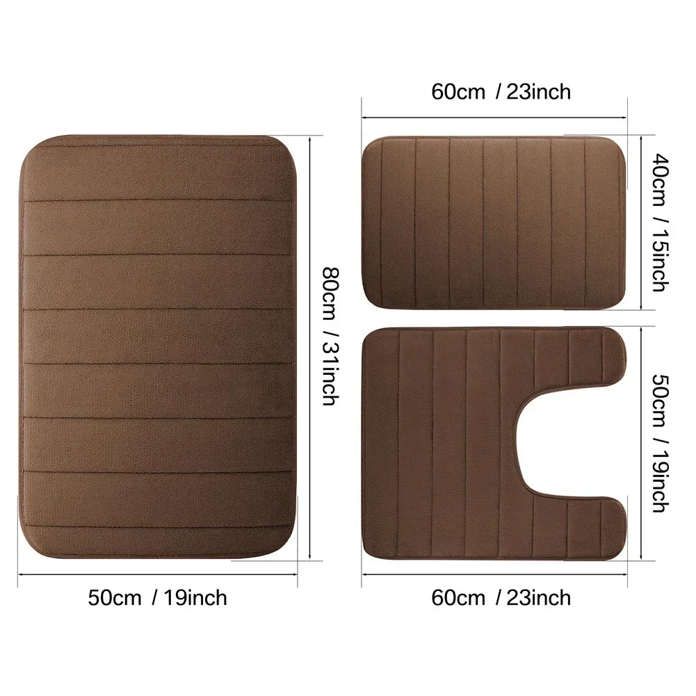 3-pc- Super Water Absorption Non-Slip Floor Rug