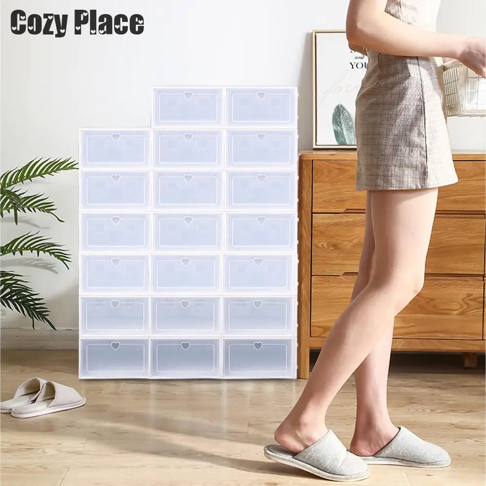 20pcs Shoes Transparent Cabinet Organizer
