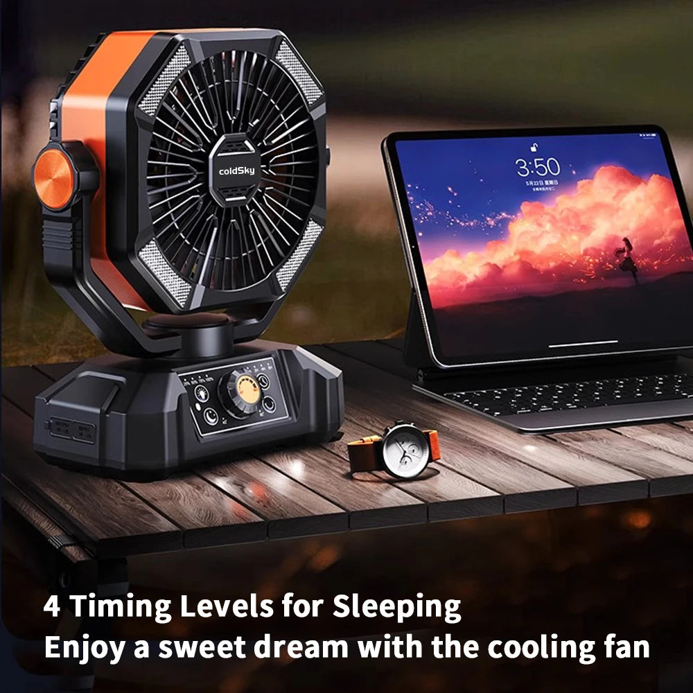 8 Speed Portable Outdoor Fan for Outdoor Camping and Fishing