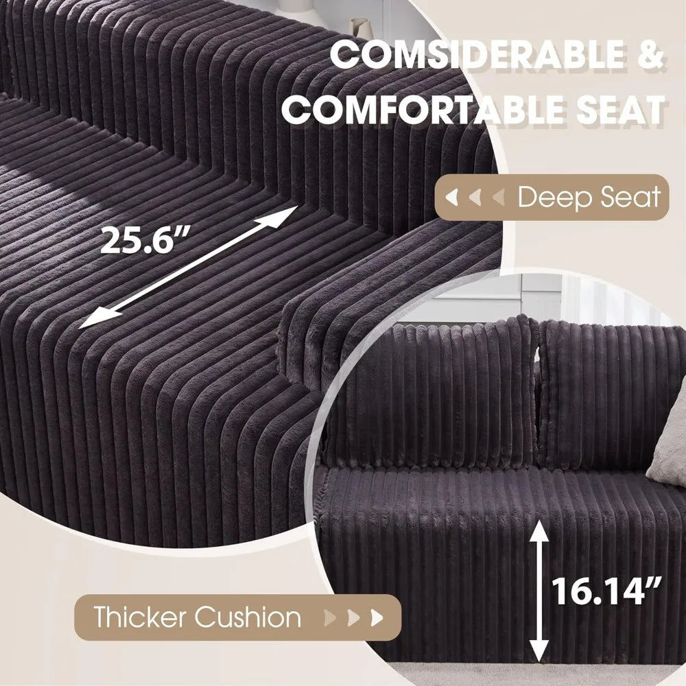 Modular Sectional Sofa Couches L-Shape Couch 3 Seat Modular Sofa Memory Foam Sectional Couches for Living Room, Cloud Couch with