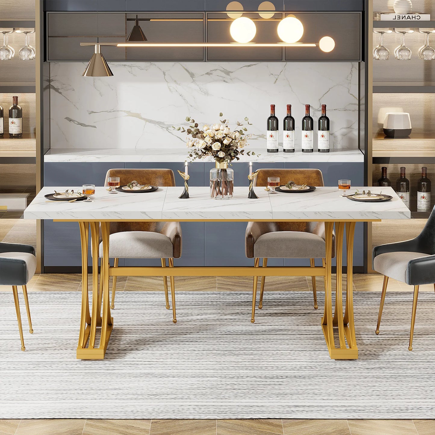 63-Inch Rectangular Dining Table for 4 to 6 people
