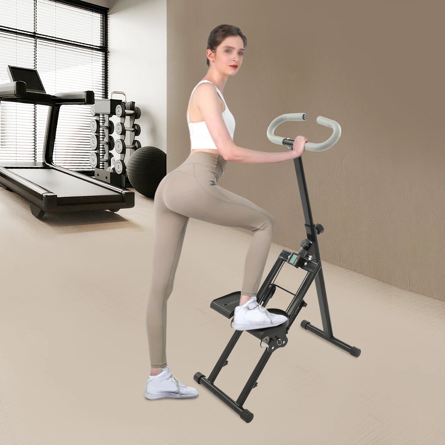 Foldable Indoor Vertical Stair Climbing Machine for Full-Body Workout