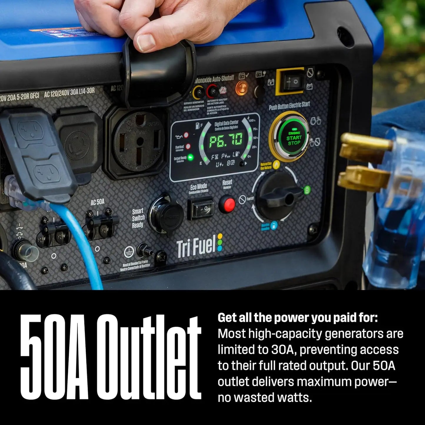 11000 Peak Watt Tri-Fuel Portable Inverter Generator