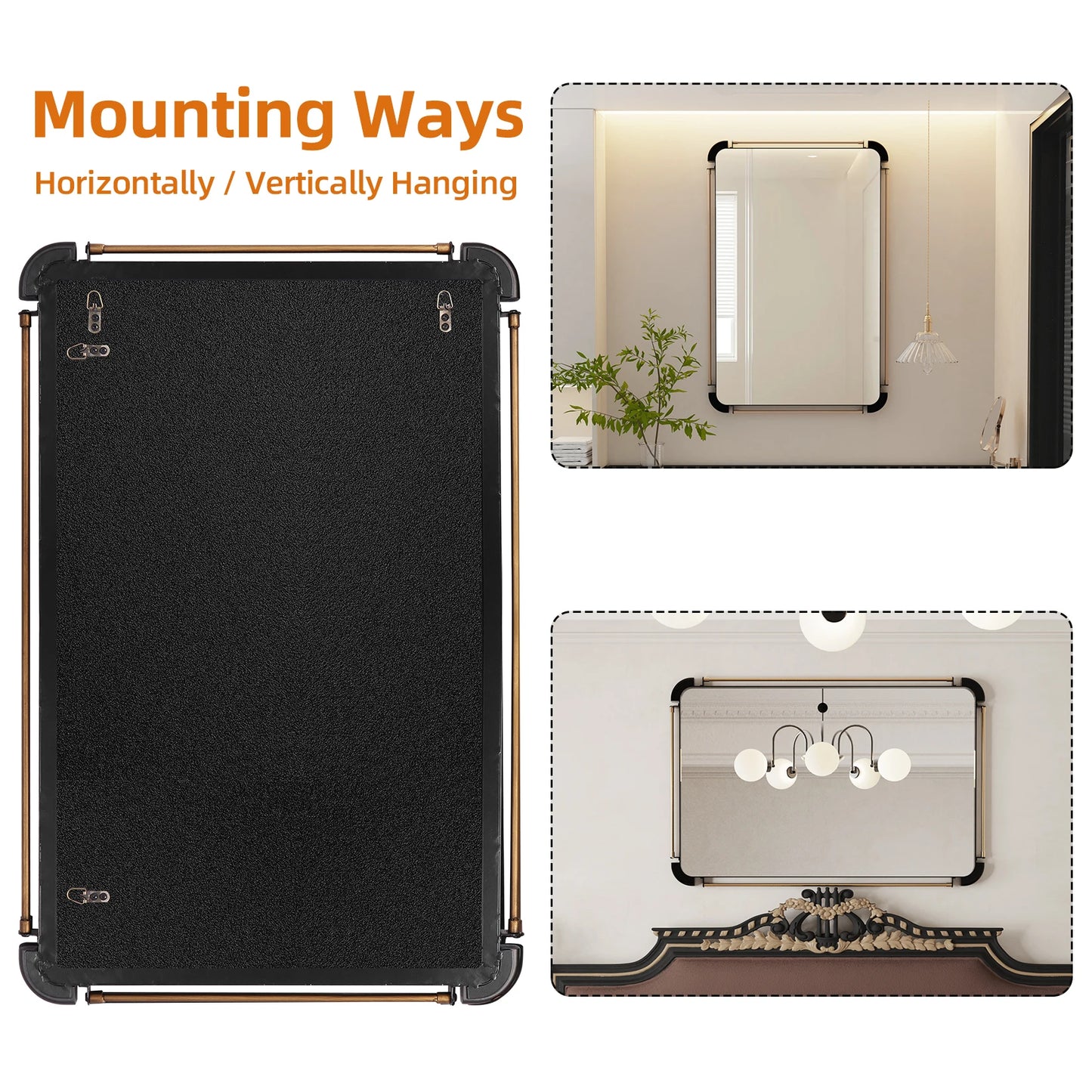 90CM Farmhouse Vintage Wall Mounted Mirror