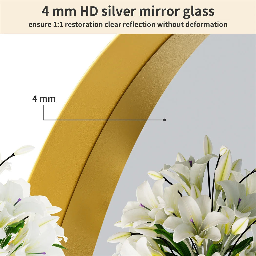 Brushed Gold Mirror with Metal Frame