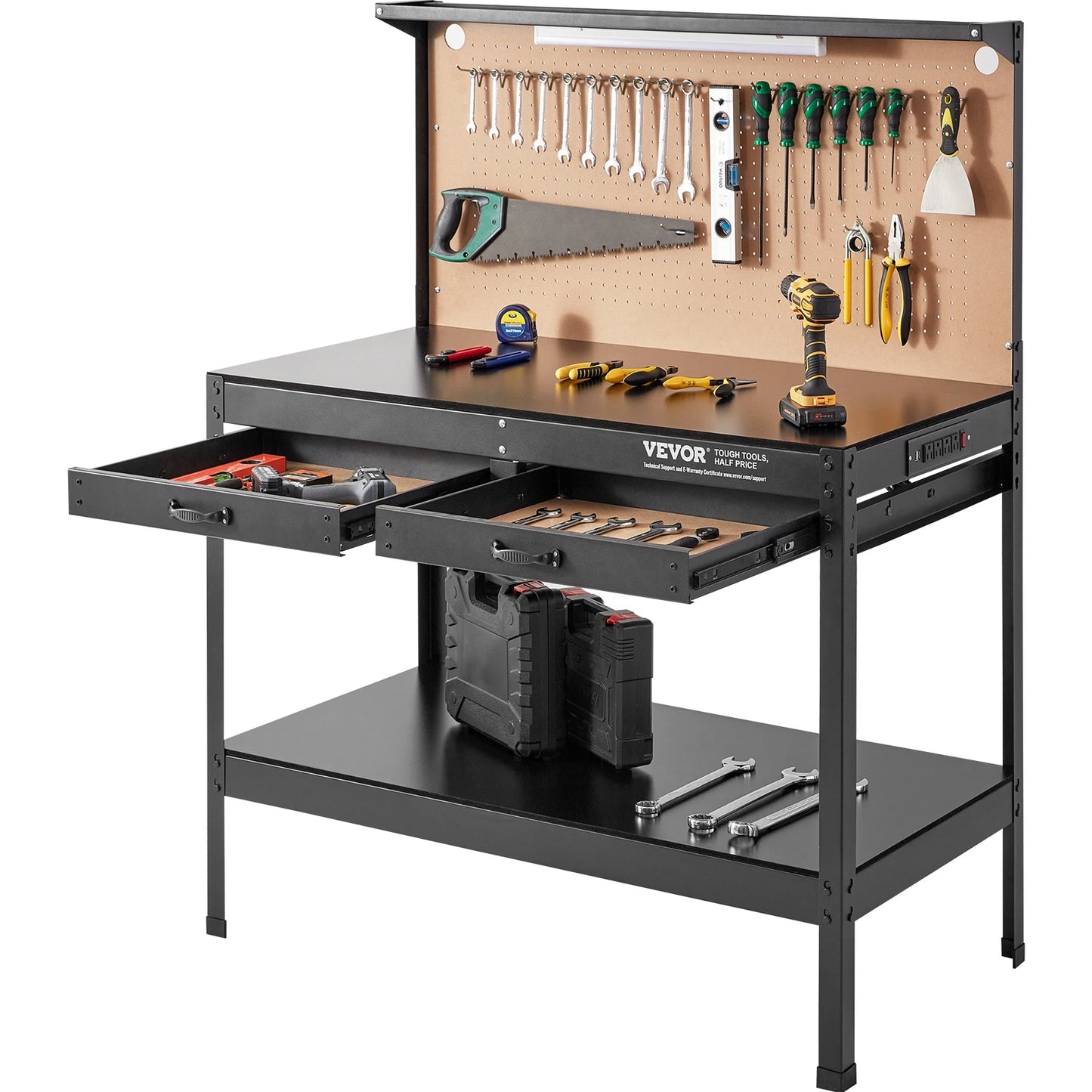 2000lbs Hardwood Workbench for Garage Office Workshop