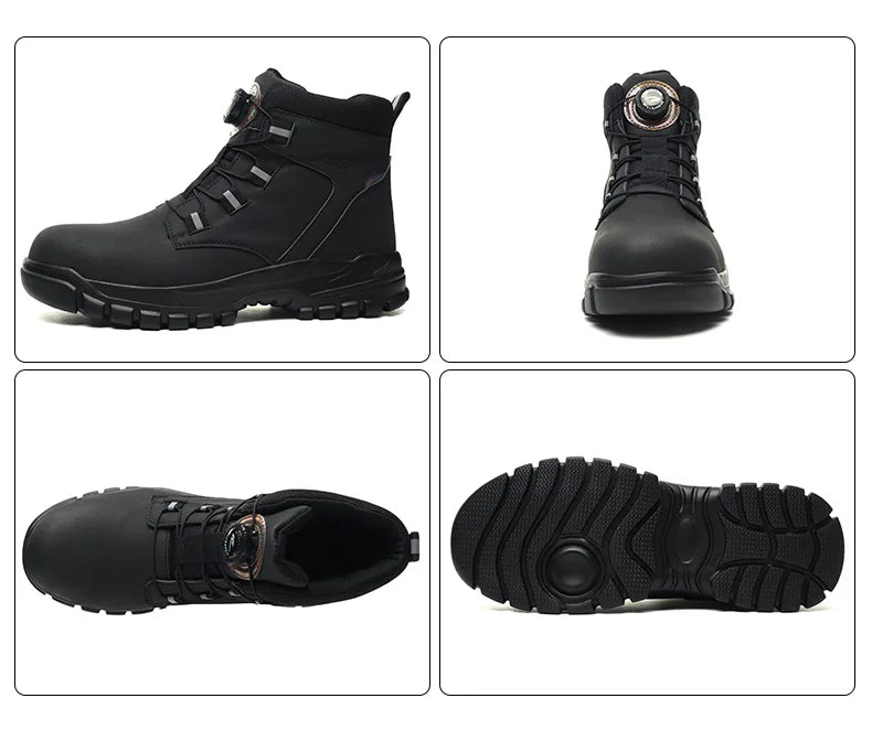 High Top Steel Toe Boots Slip Resistant Anti-Puncture