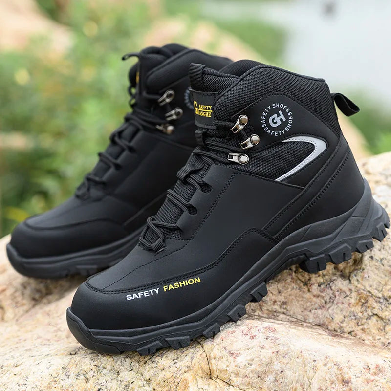 High Top Safety Shoes Men Steel Toe Work boots