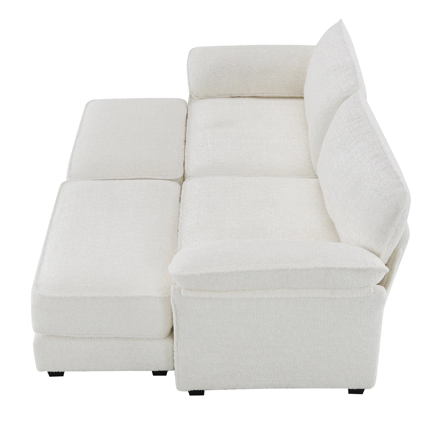 4 Seat Upholstered Sleeper Corner Couch bed set