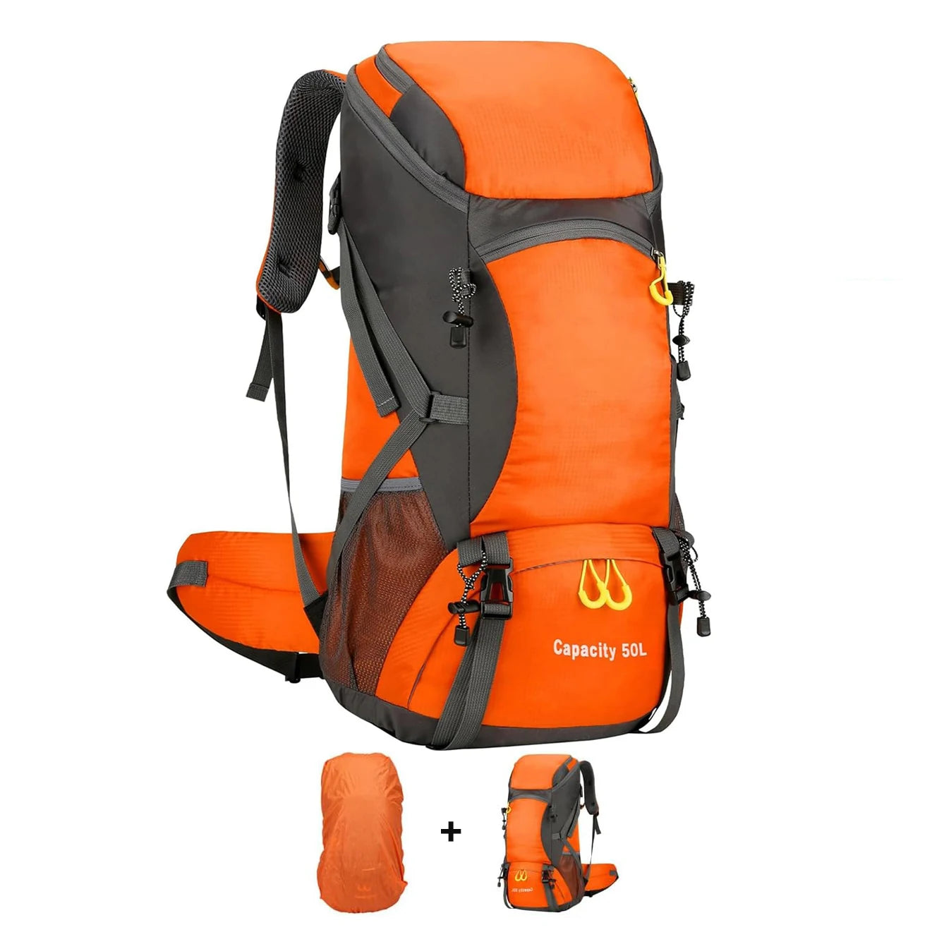 50L Lightweight Travel Backpack with Rain Cover for Hiking