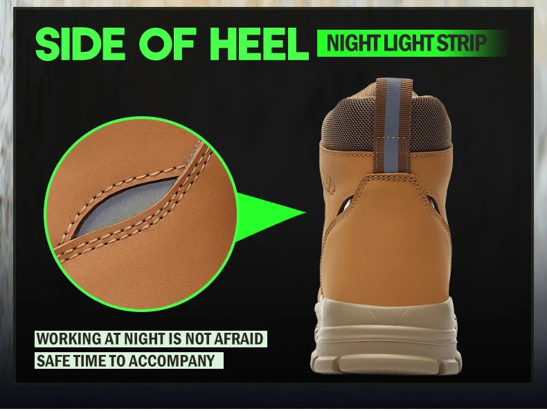 High Top Steel Toe Boots Slip Resistant Anti-Puncture