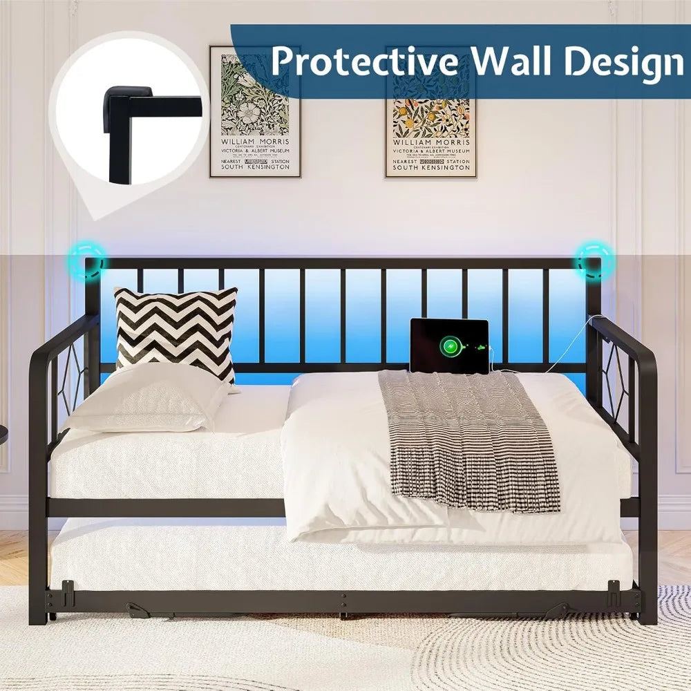 Daybed Frame with Steel Slats Support