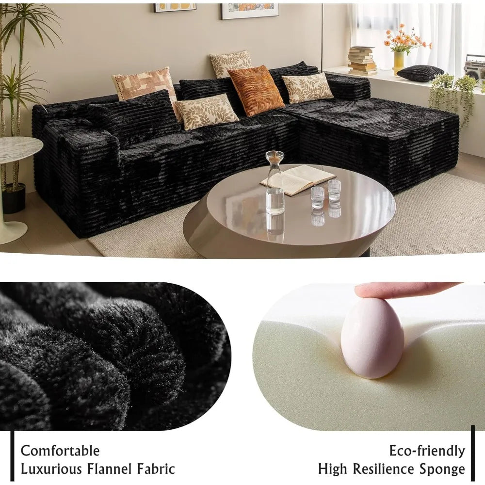 104" Cloud Sectional Couch with L-Shape Chaise