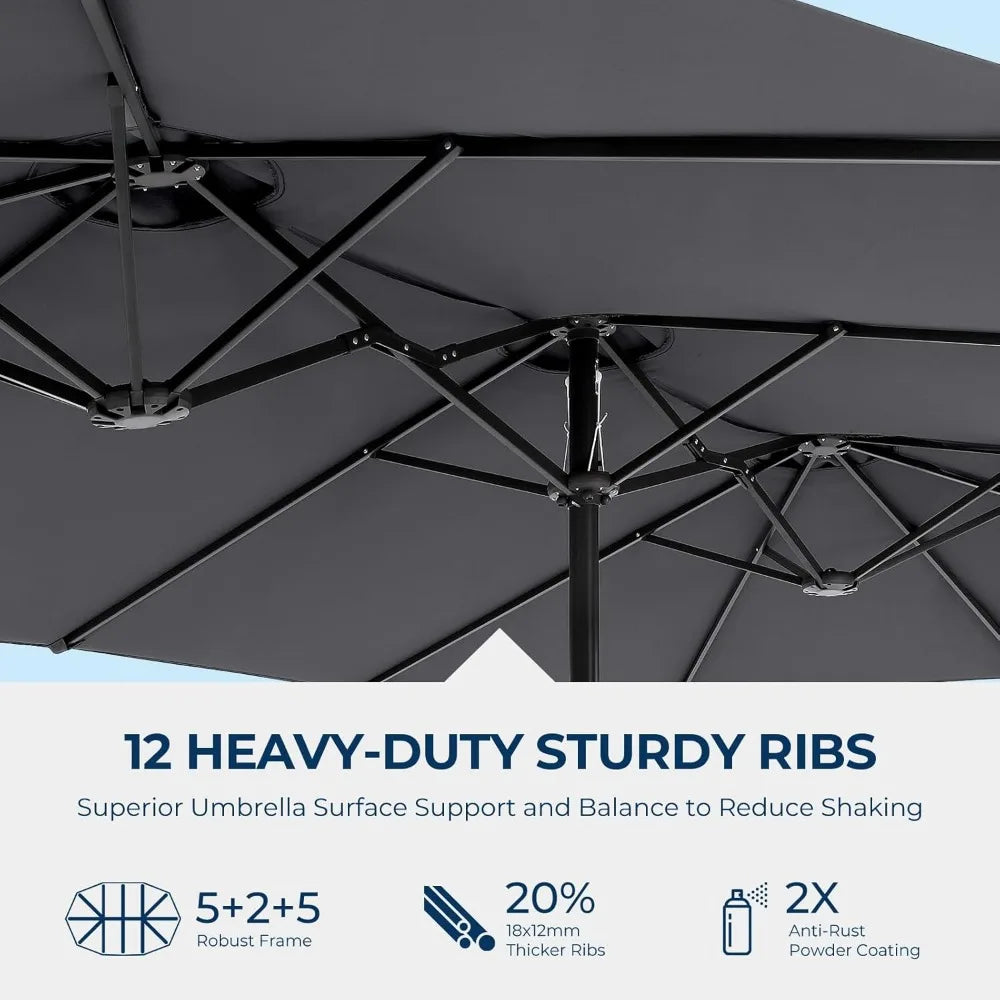 15ft Rectangle Oversized Double Sided Pool Umbrellas
