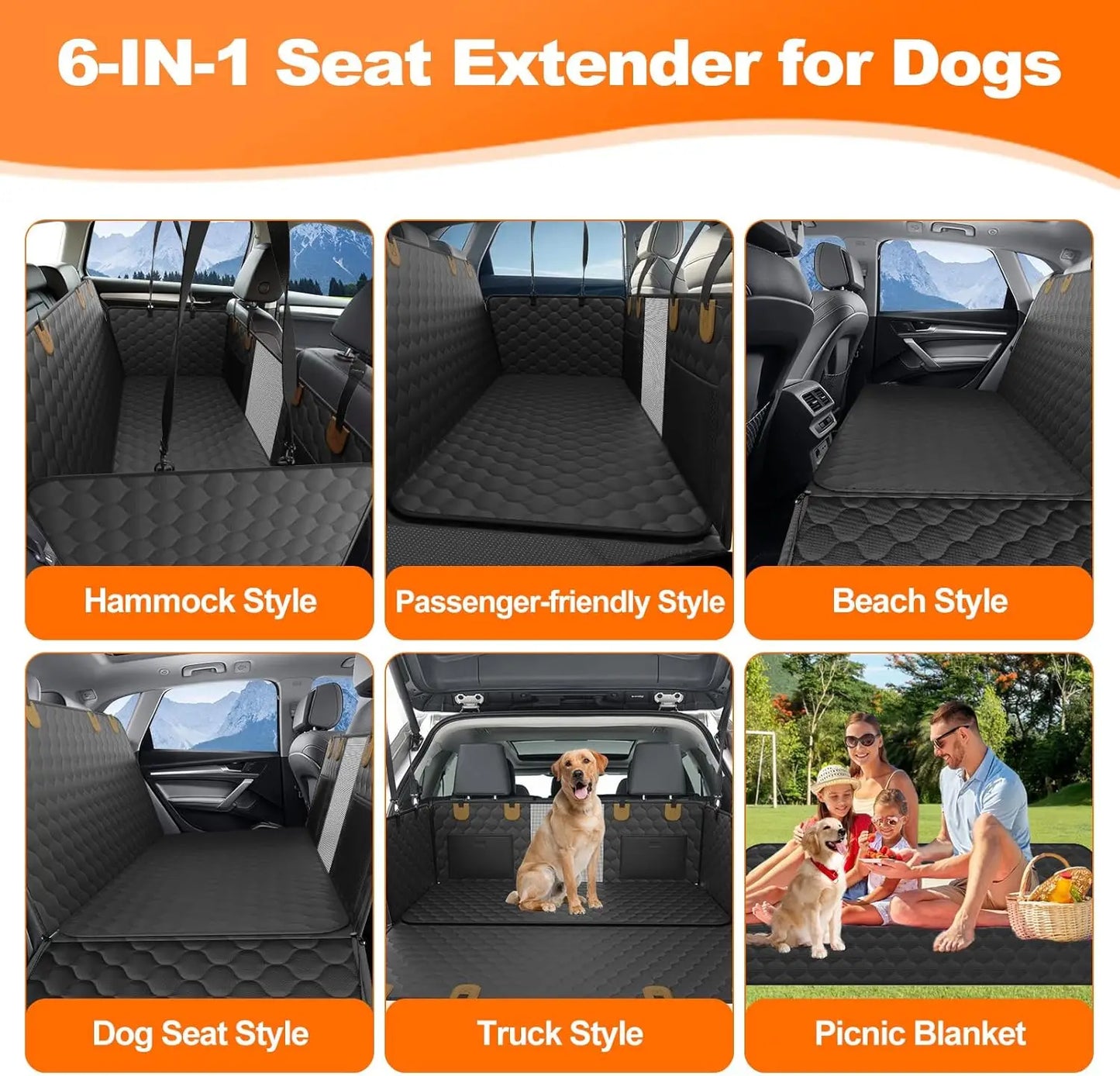Waterproof Foldable Dog Seat Safety Protector.
