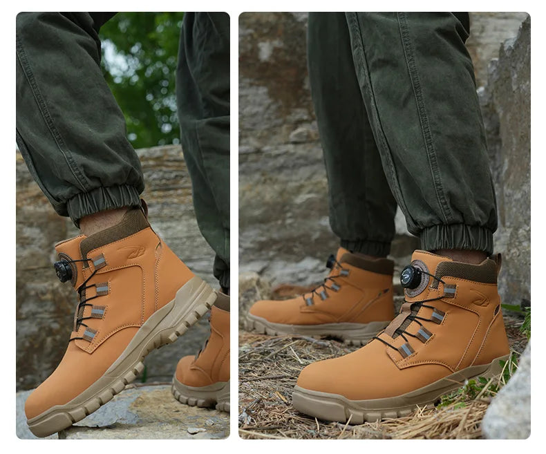 High Top Steel Toe Boots Slip Resistant Anti-Puncture
