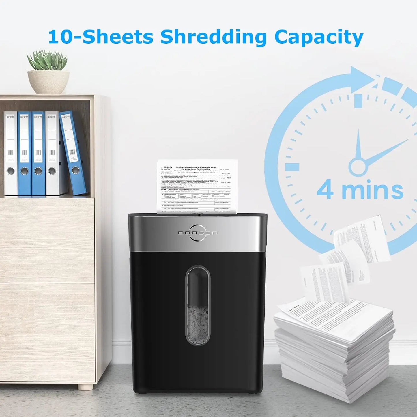 10-Sheet Cross-Cut Home Office Shredder P-4 Security.