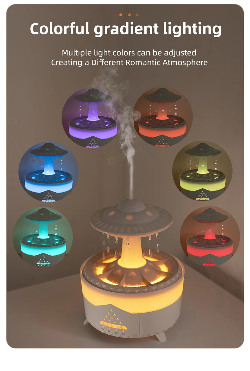 Rain Cloud Diffuser Mushroon Air Humidifier with Lamp