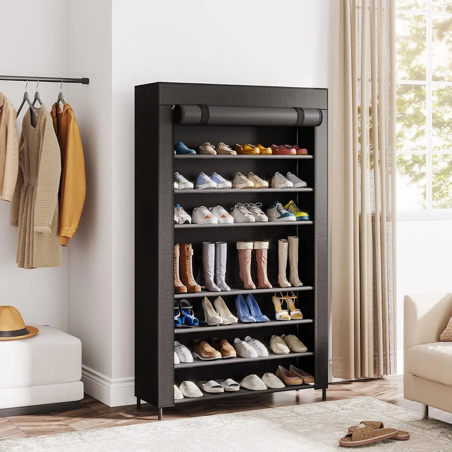 10 Tier Shoes Rack Organizer with Cover