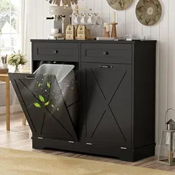 10 Gallon Recycling Double Tilt Out Trash Cabinet