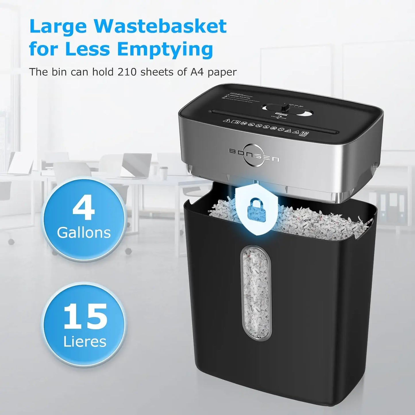 10-Sheet Cross-Cut Home Office Shredder P-4 Security.