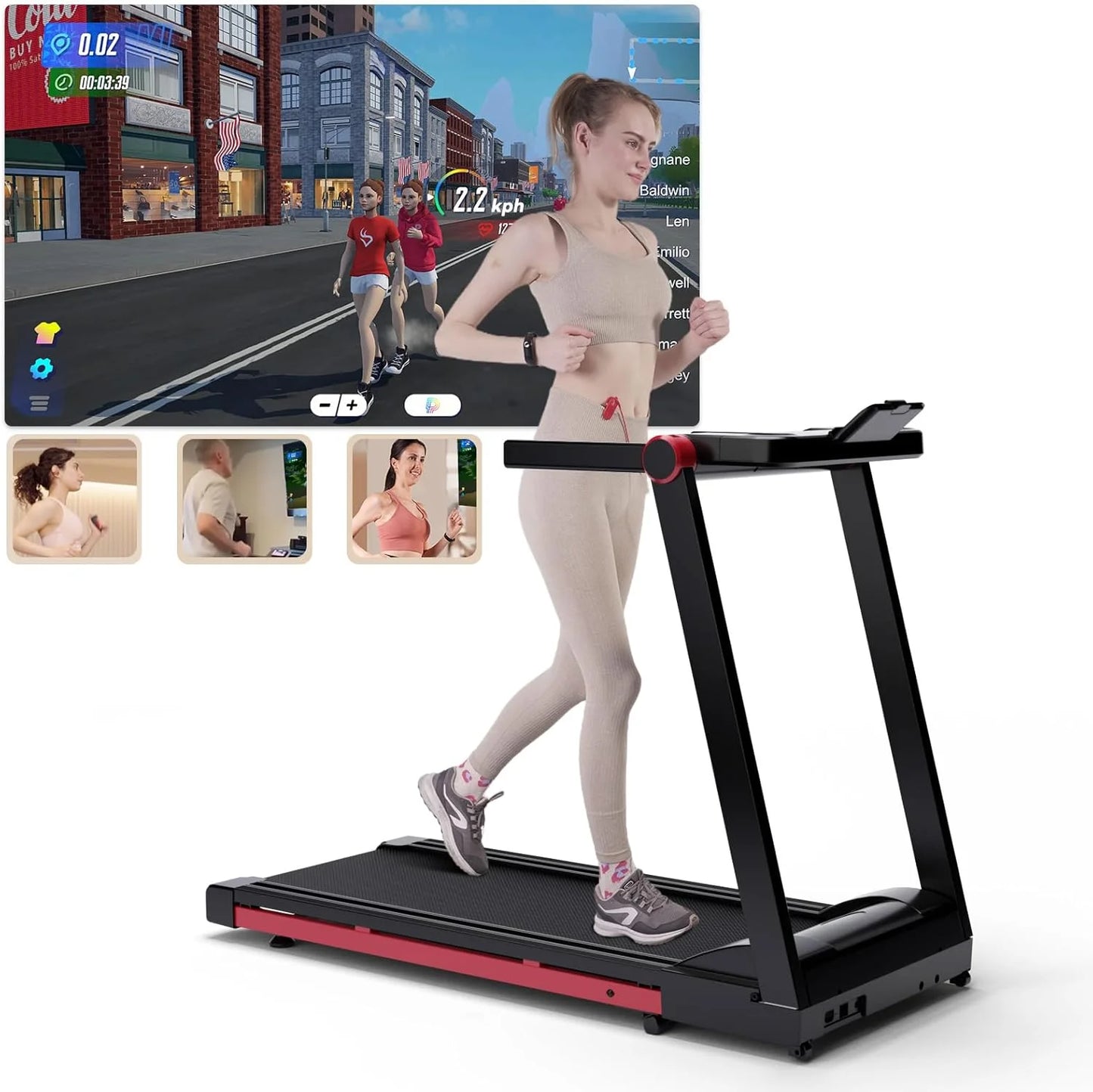 350lbs Adjustable Foldable Treadmill,10MPH Exercise Machine