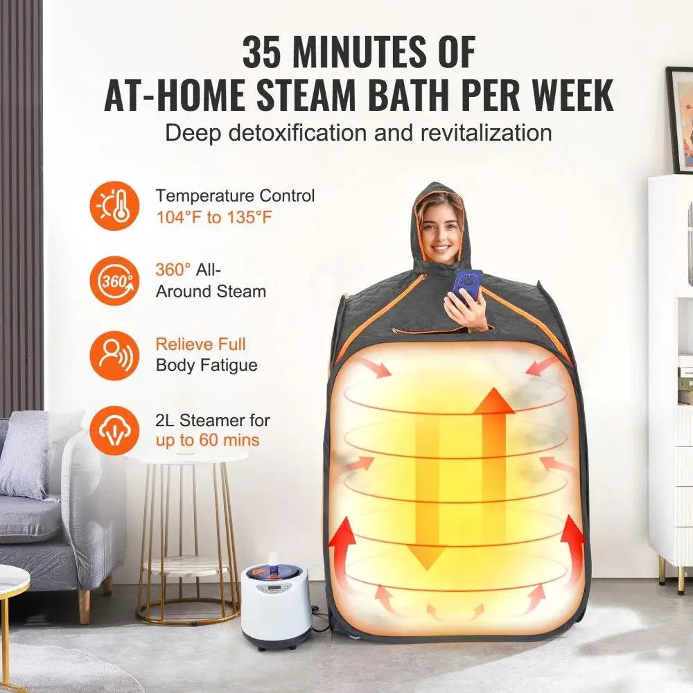 1200W Portable Steam Sauna Tent for Home Wellness Therapy