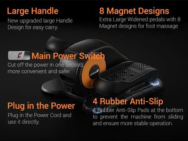 Quiet Portable Under Desk Elliptical for Seniors