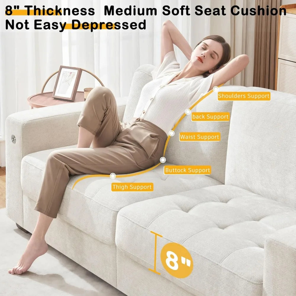 89" Sofa with Medium Firm Seat Cushion and Removable Cover
