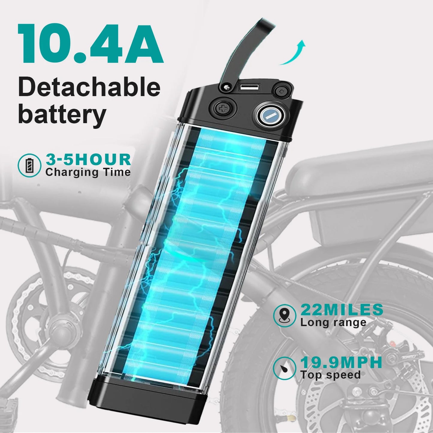 400W dual disc brake adult foldable electric bicycle 22-mile range 20MPH
