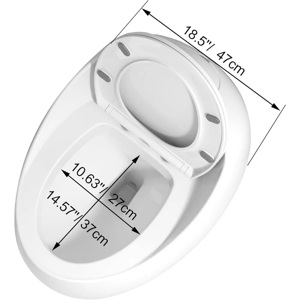 Egg-Shaped One-Piece Toilet 1.28 GPF Low-Flush Toilet with Soft Close Seat