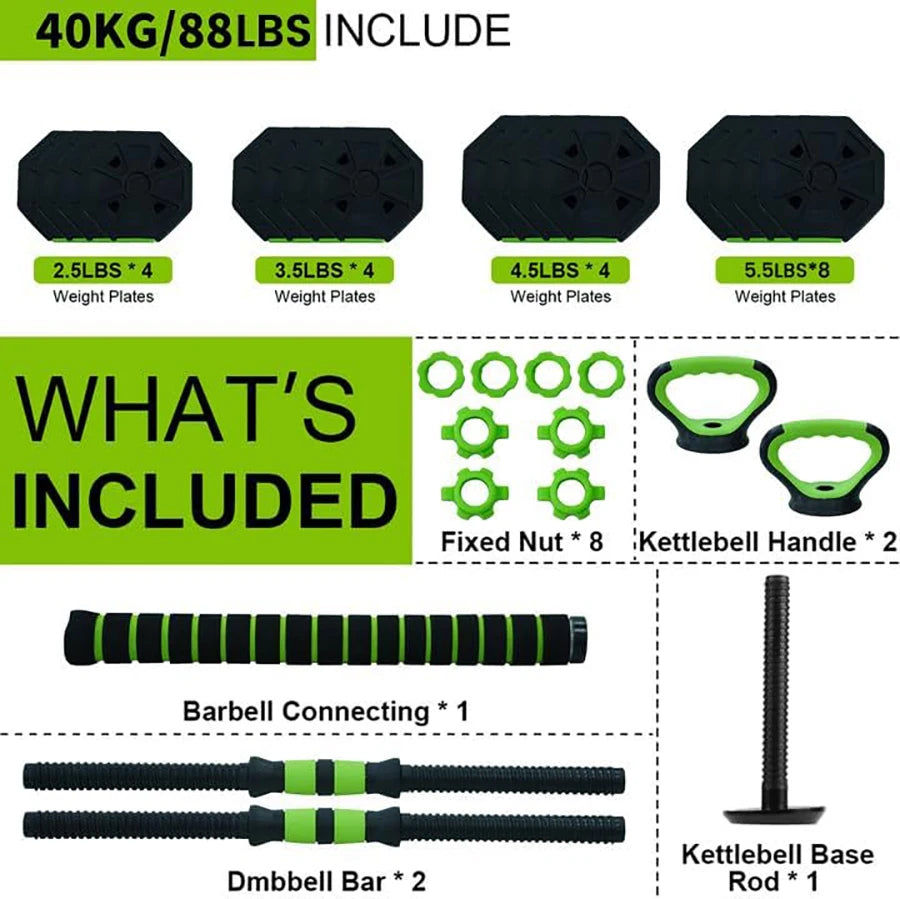 4 in 1 Adjustable Dumbbell Set