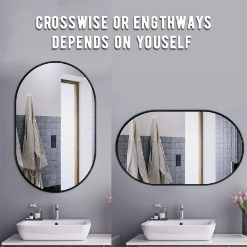 Black Framed Wall Bathroom Accent Vanity Mirror