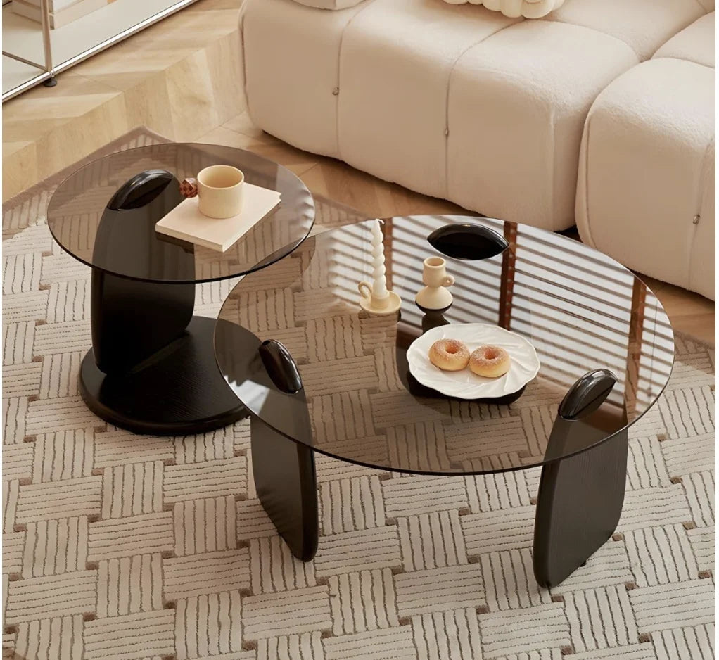 Smoked Glass Coffee Table Set