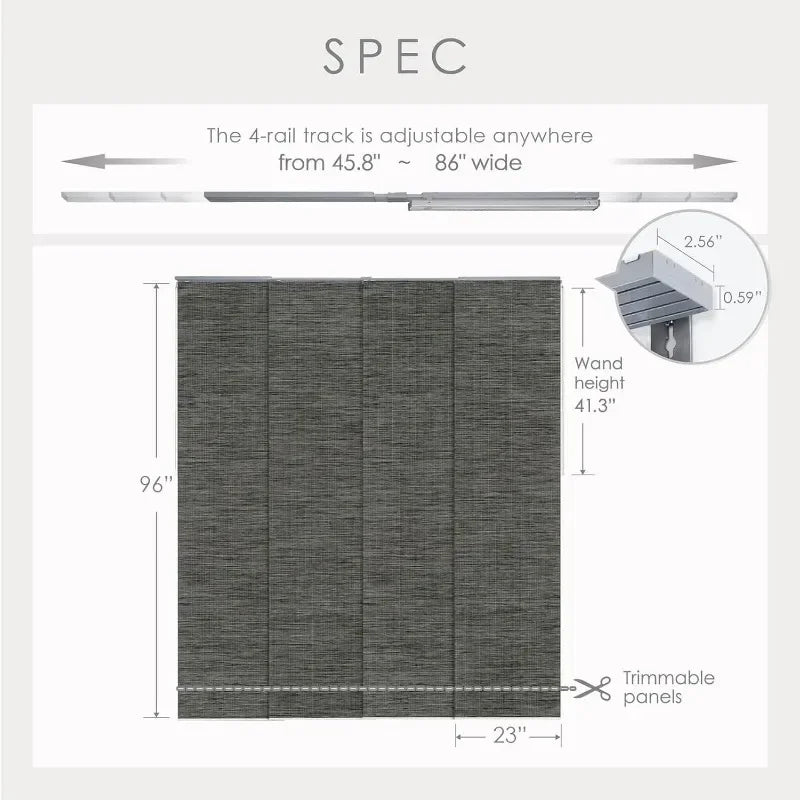 New 99.99% Blackout Adjustable Sliding Vertical Blinds