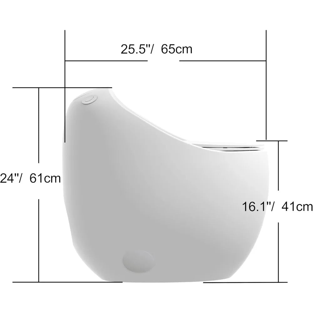 Egg-Shaped One-Piece Toilet 1.28 GPF Low-Flush Toilet with Soft Close Seat