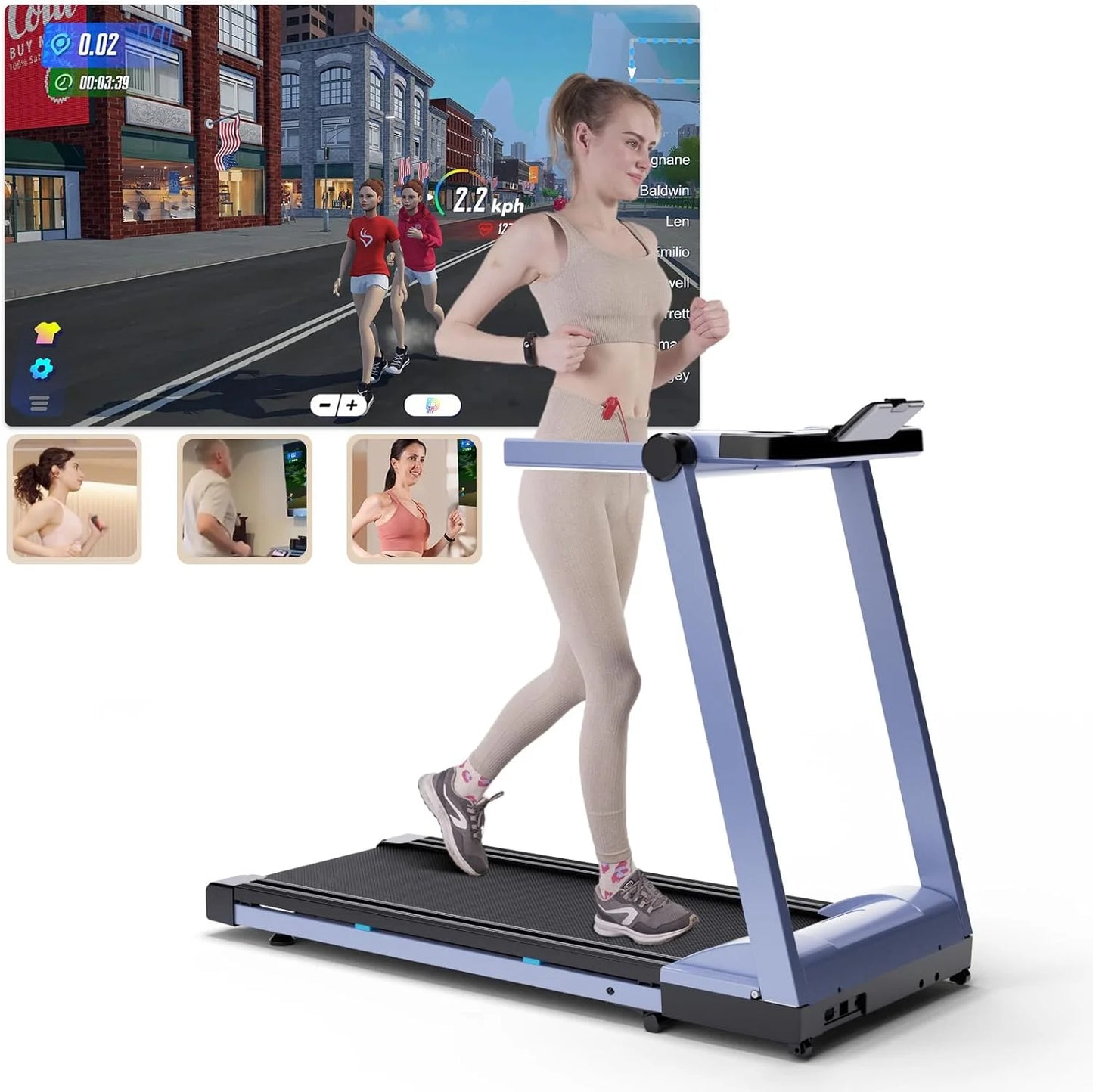 350lbs Adjustable Foldable Treadmill,10MPH Exercise Machine
