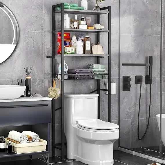 4-Tier Bathroom Organizer Shelf with Adjustable Shelf