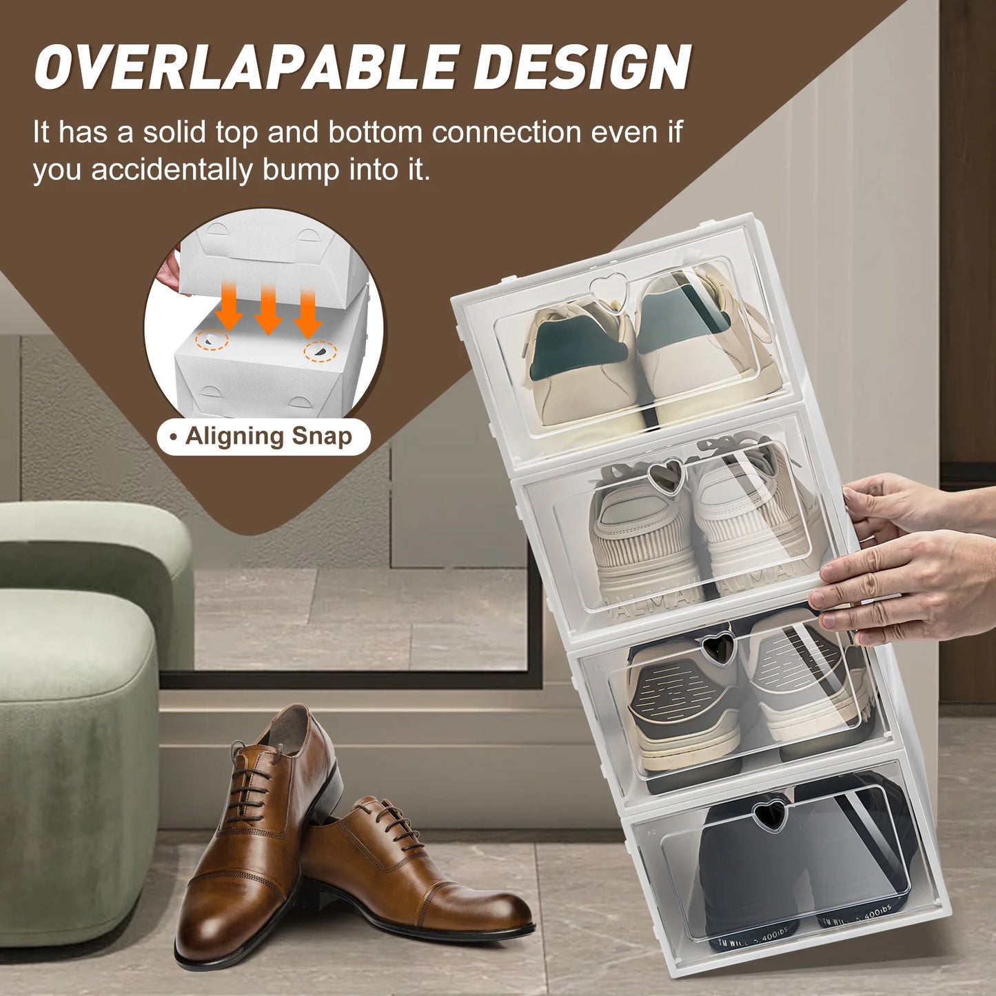 20pcs Shoes Transparent Cabinet Organizer