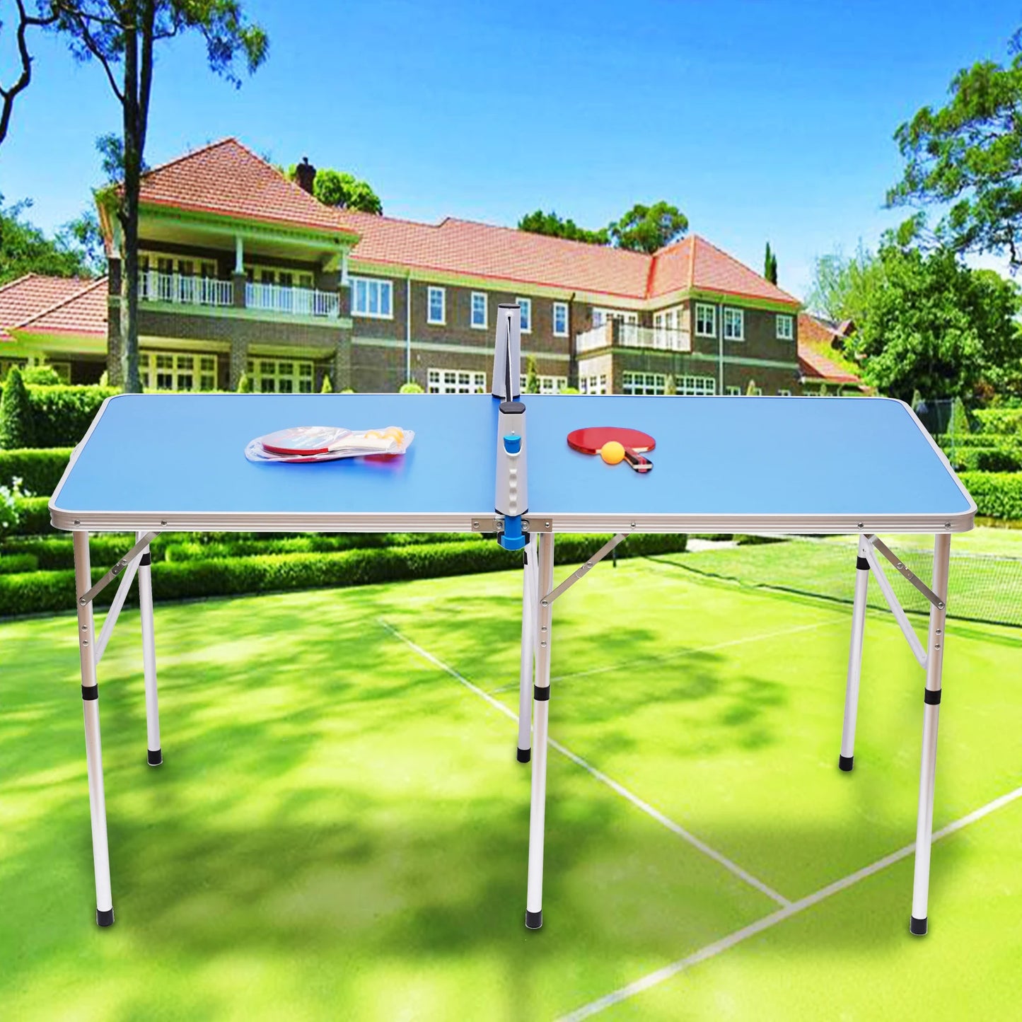 Portable Indoor/Outdoor Ping Pong Game Kit with 2 Paddles & 3 Balls