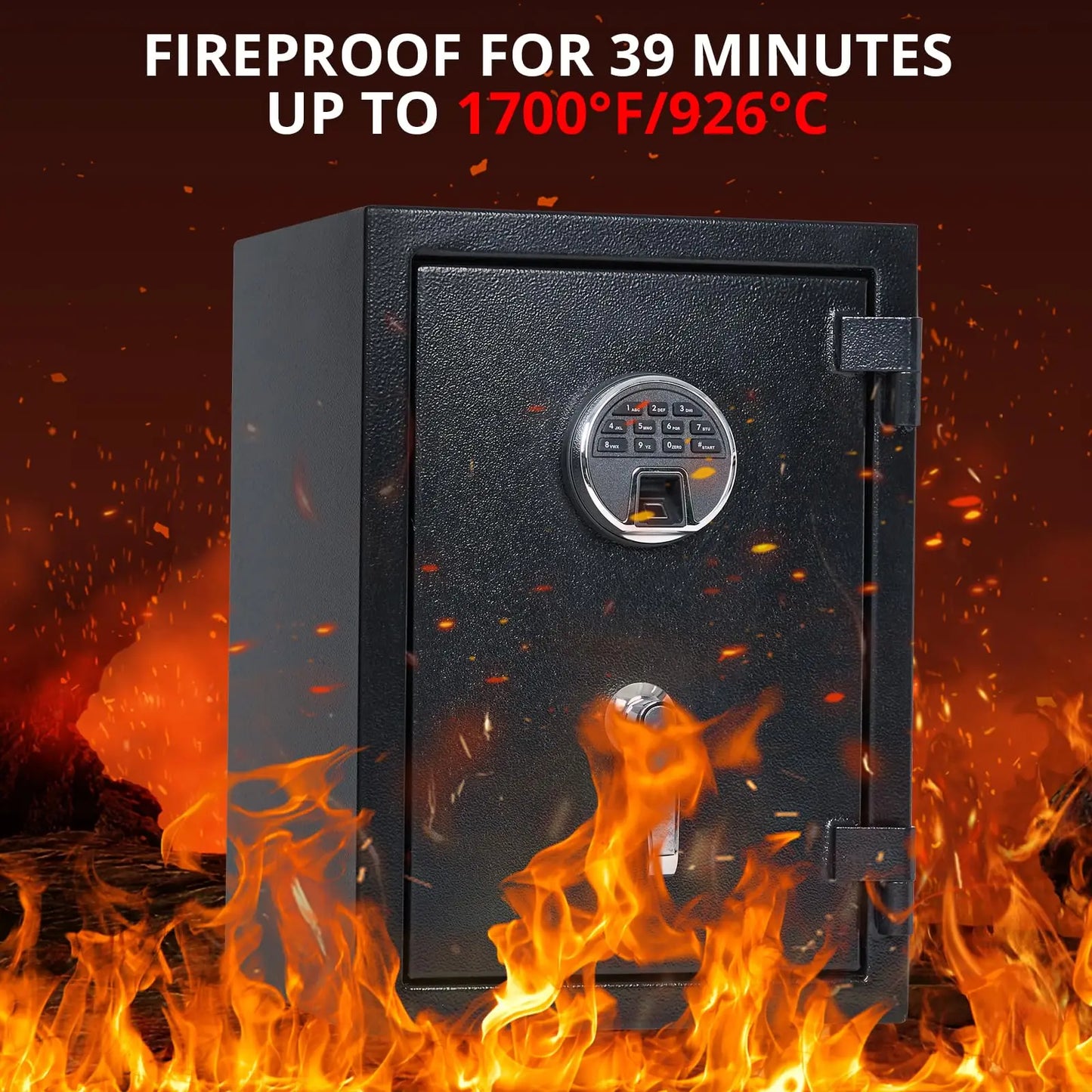 Fireproof and Waterproof Safe Box with Programmable Keypad